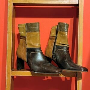 Brown and Tan Women's Ankle Boots